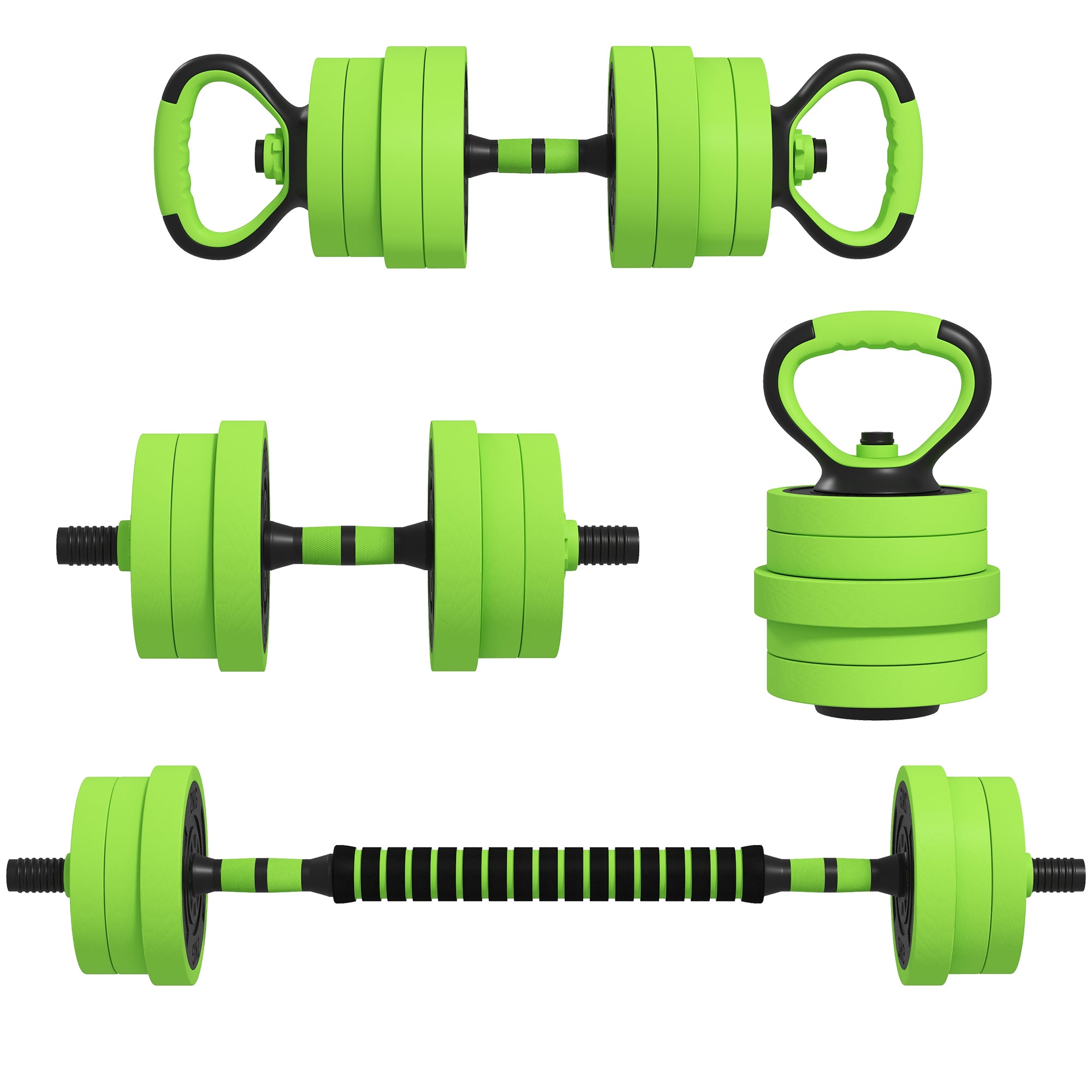 Håndvægtsæt Justerbare Håndvægte Vægtstang Kettlebell Push Håndtag Grøn